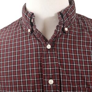 Ralph Lauren Jeans Co. Shirt Mens 1XT Red Plaid  Cotton Button Down Collar